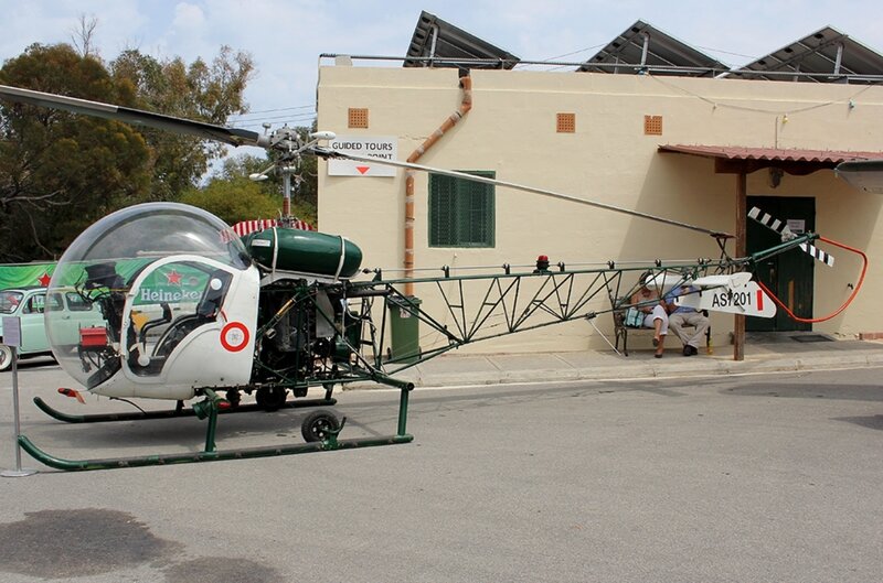 Green and White Helicopter