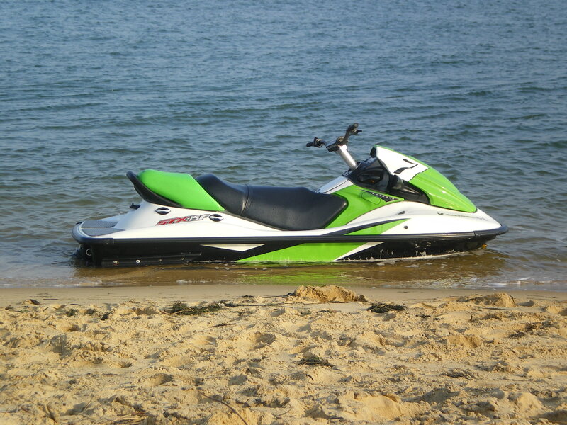 Green and White Jet Ski