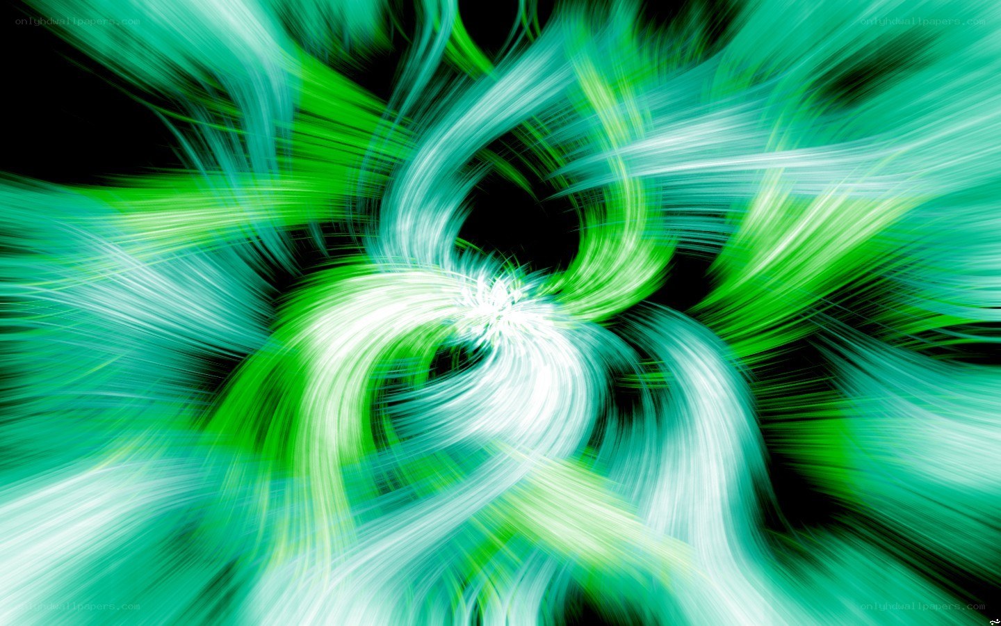 green and white light swirl