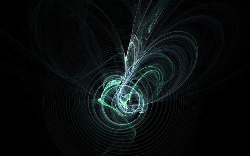 Green and White Light Swirls