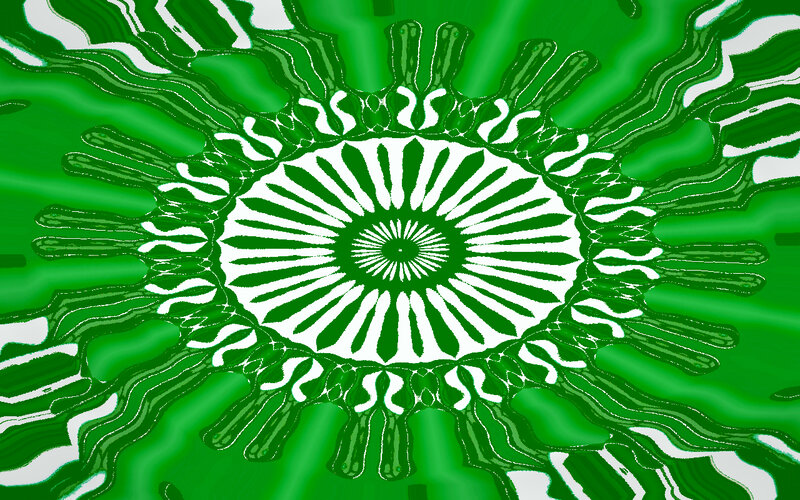 Green and White Mandala — Hypnotic