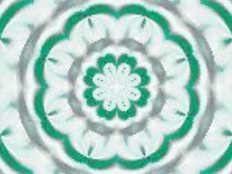 Green and White Mandala