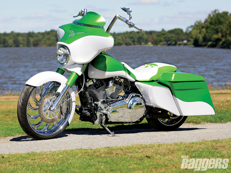 Green and White Motorcycle — Serene