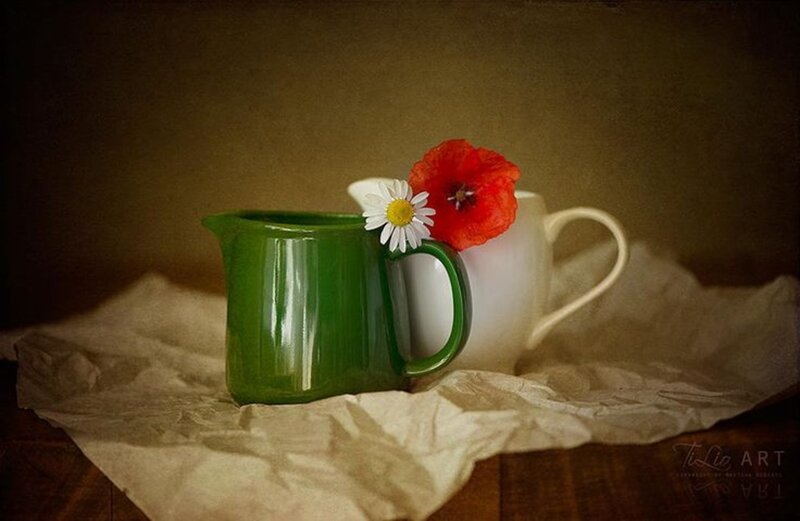 Green and White Pitchers