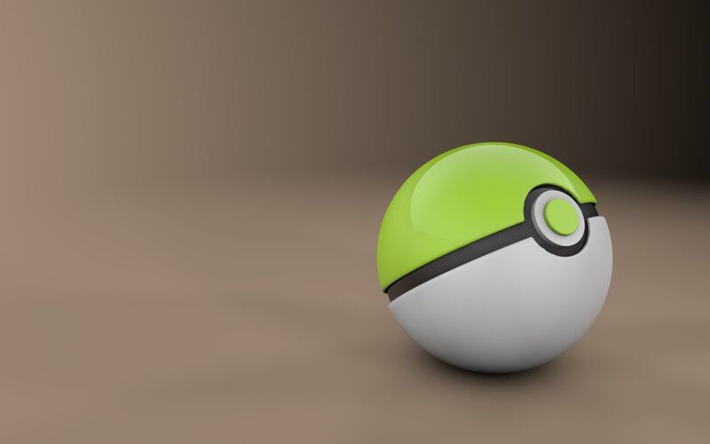 Green and White Pokeball