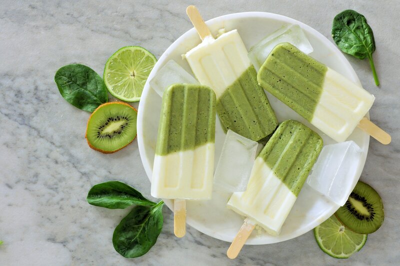 Green and White Popsicles
