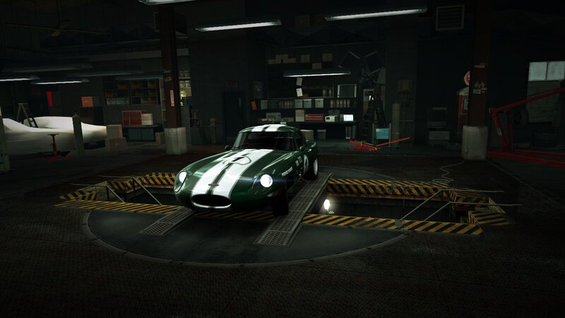 Green and White Race Car — Dark