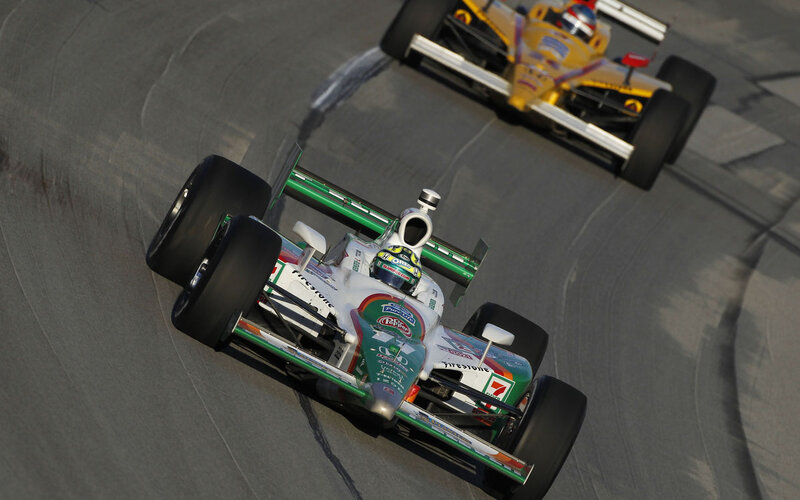 Green and White Race Car — Dynamic