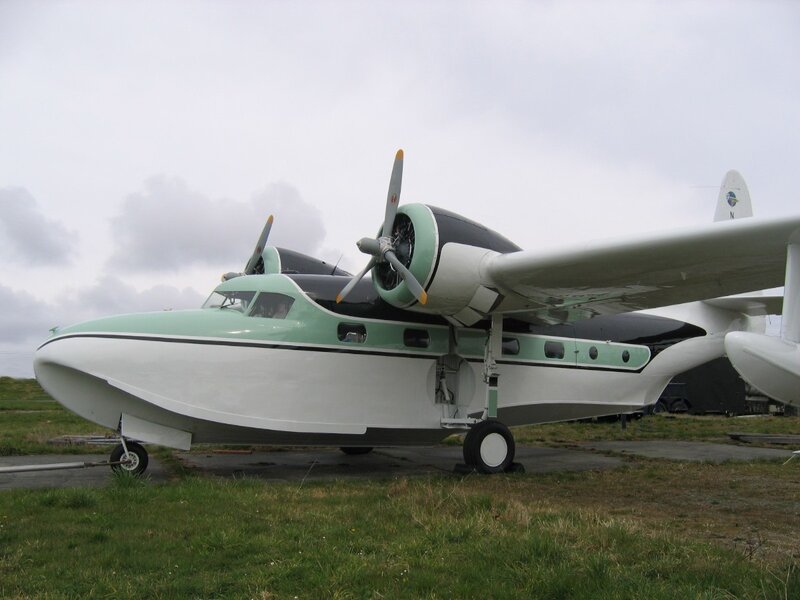 Green and White Seaplane