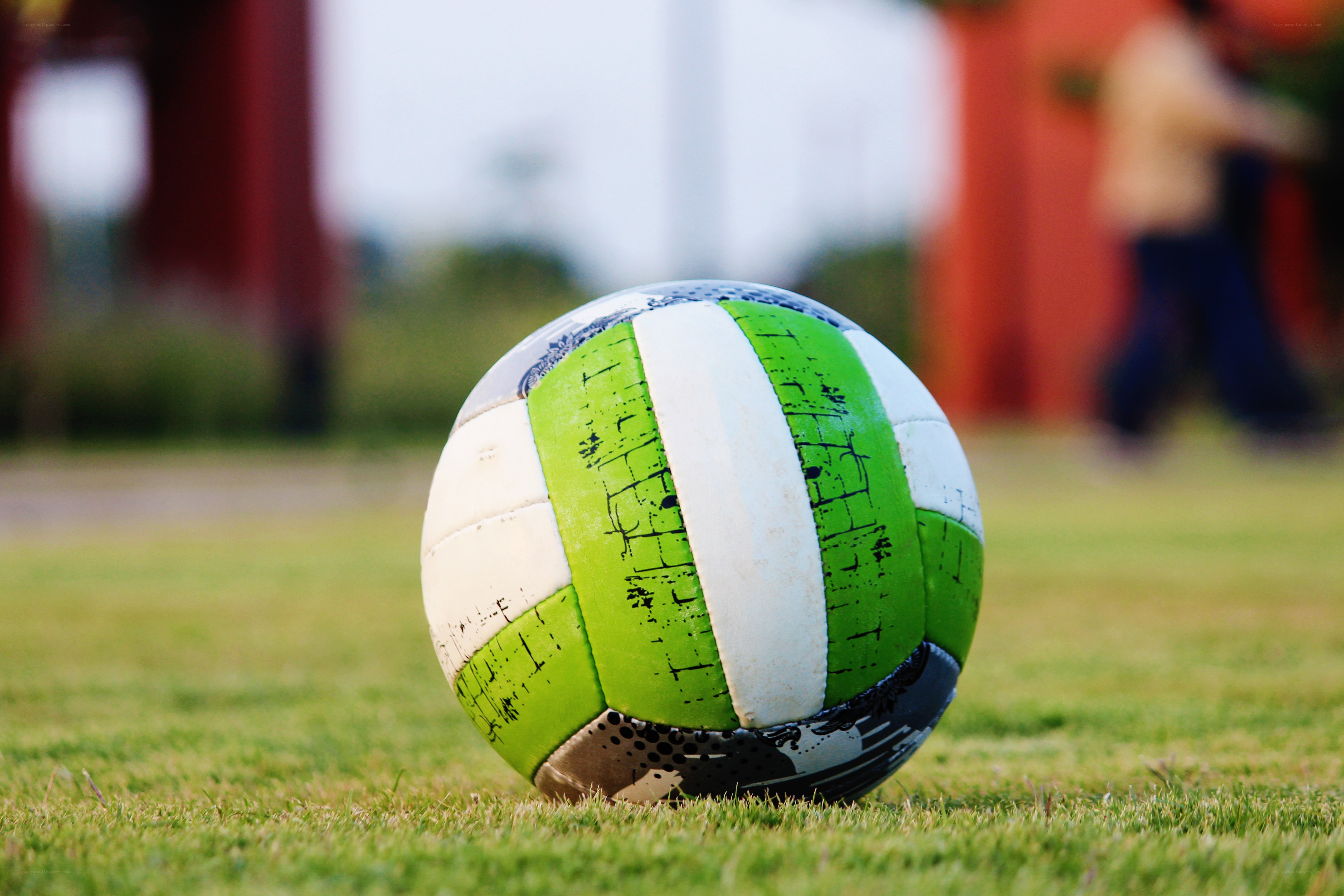 green and white soccer ball