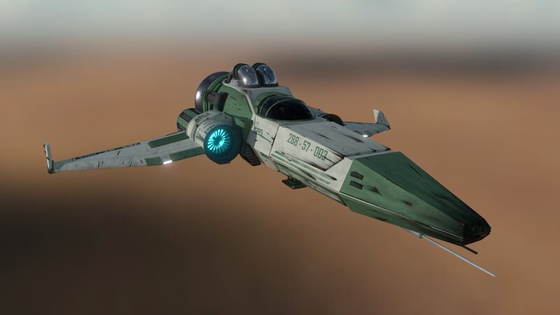 Green and White Spaceship