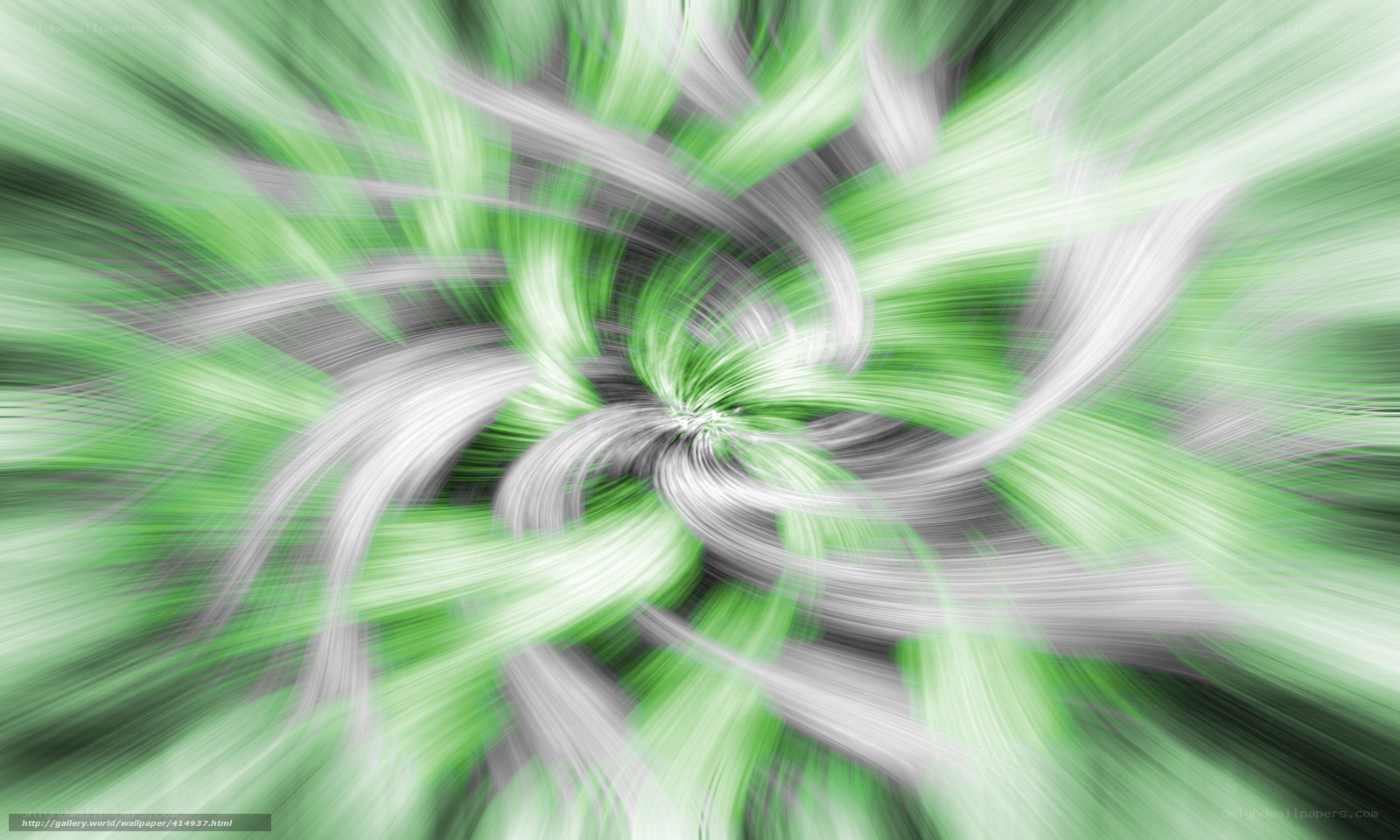 Green and white spiral motion