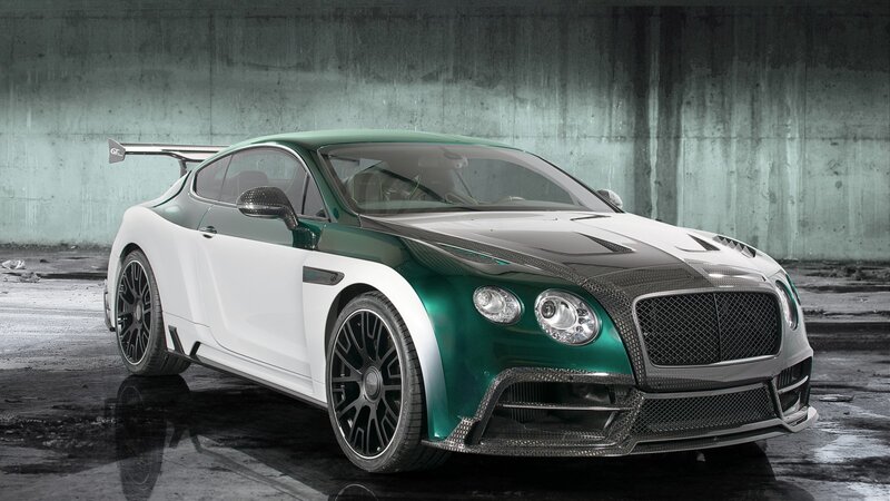 Green and White Sports Car