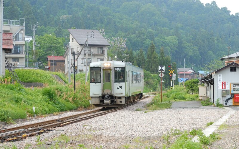 Green and White Train — Calm, Spring