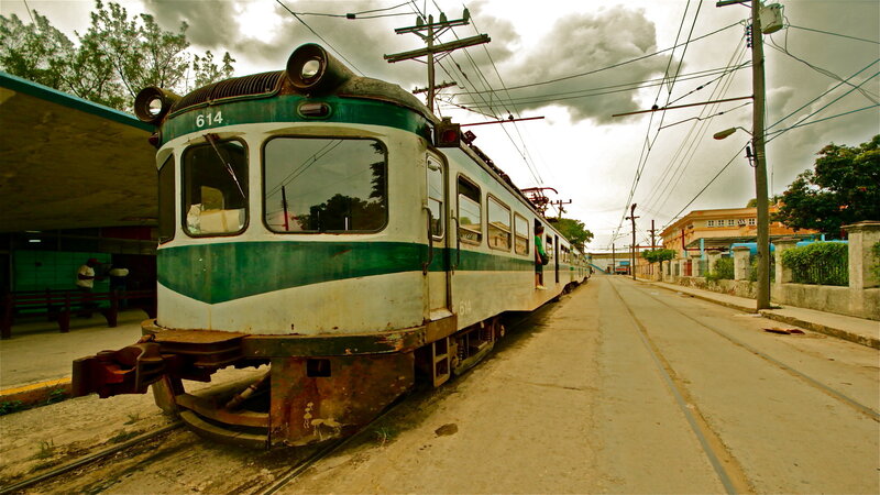 Green and White Train — Dramatic