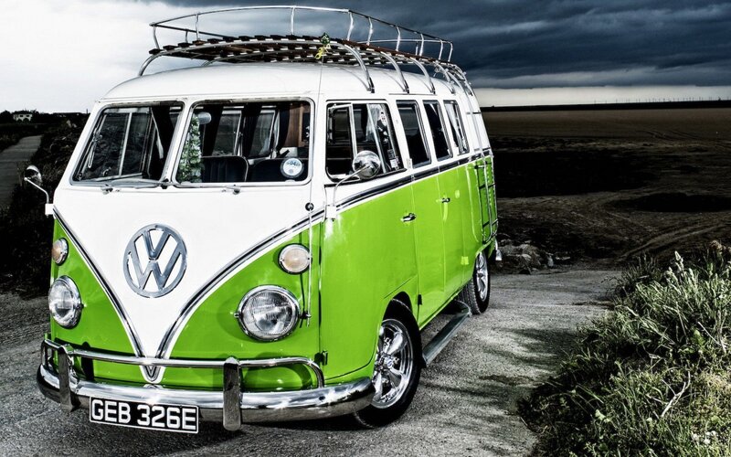 Green and White Van — Dramatic