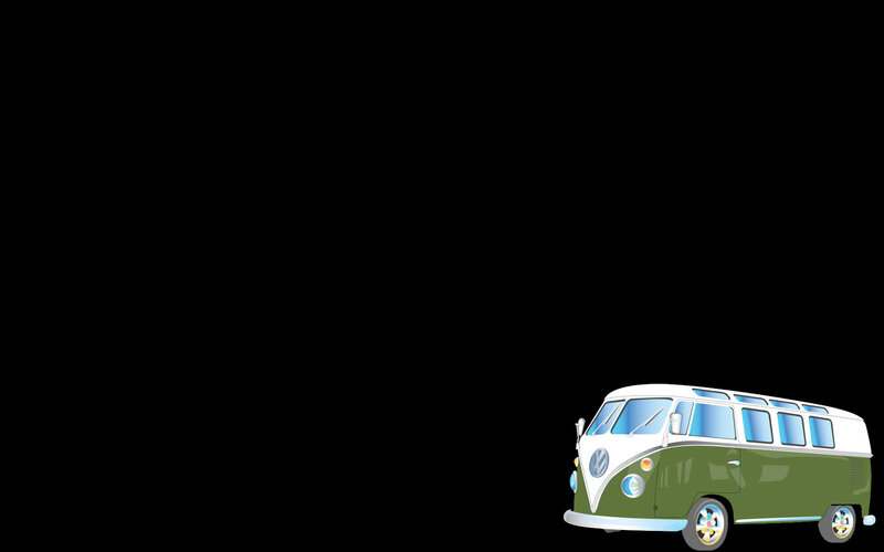 green and white van illustration