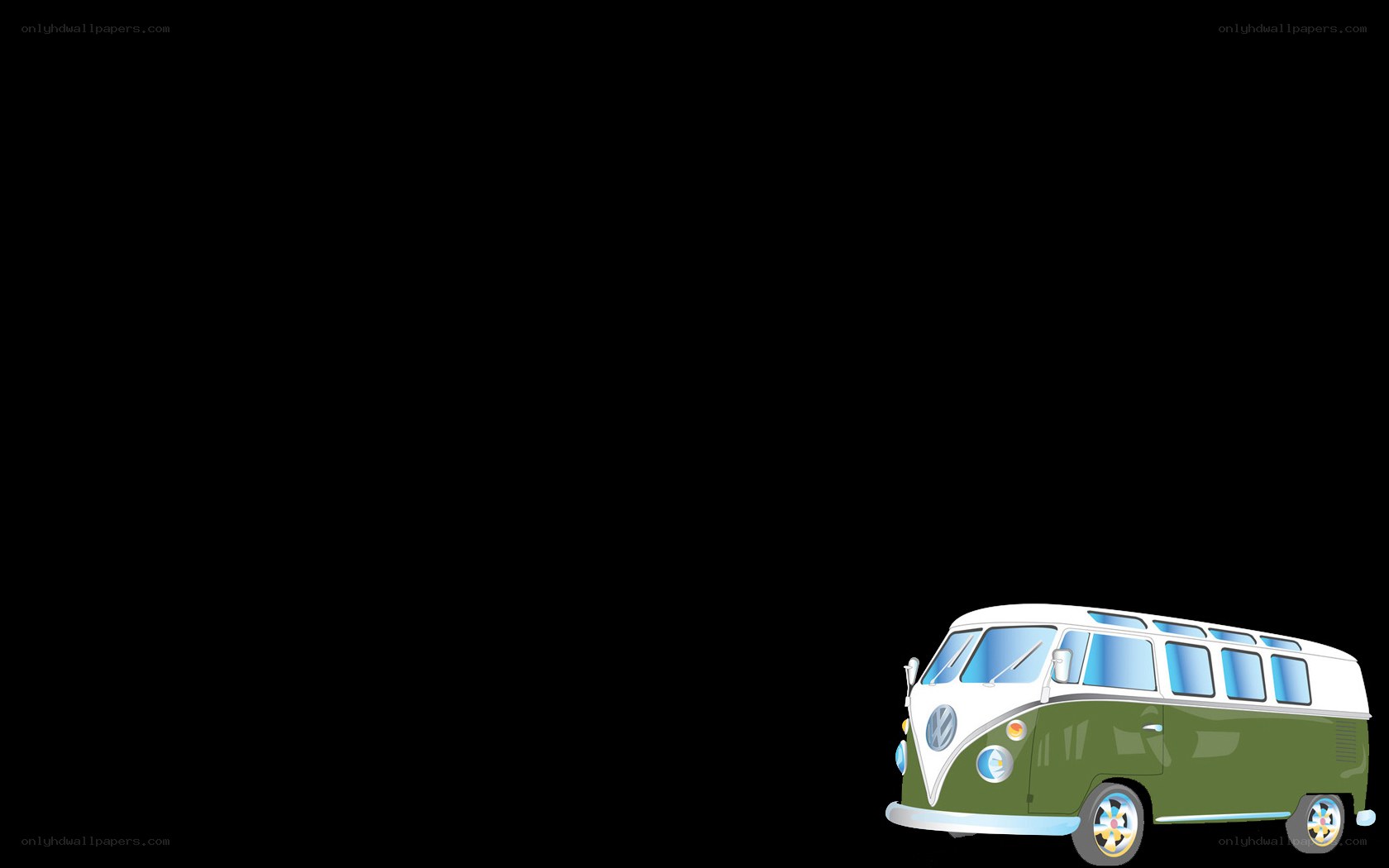 green and white van illustration