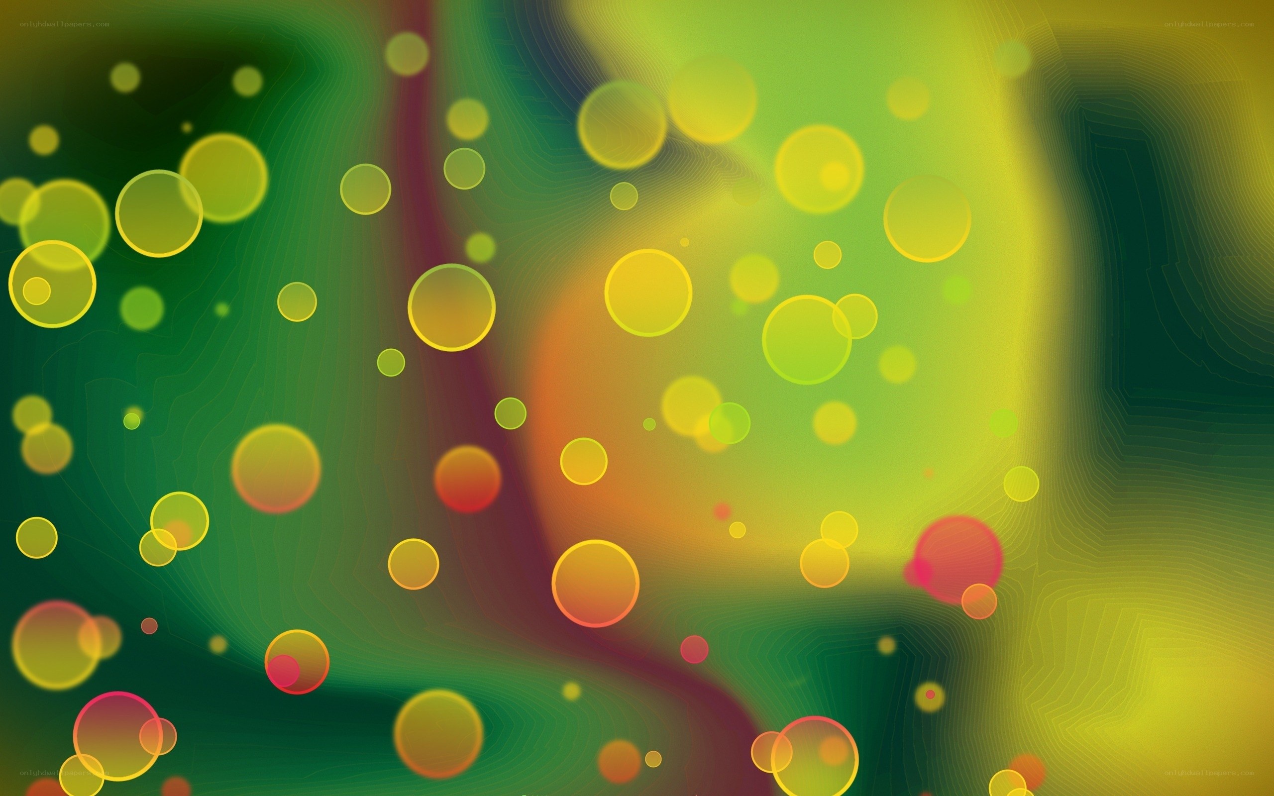 green and yellow abstract bubbles