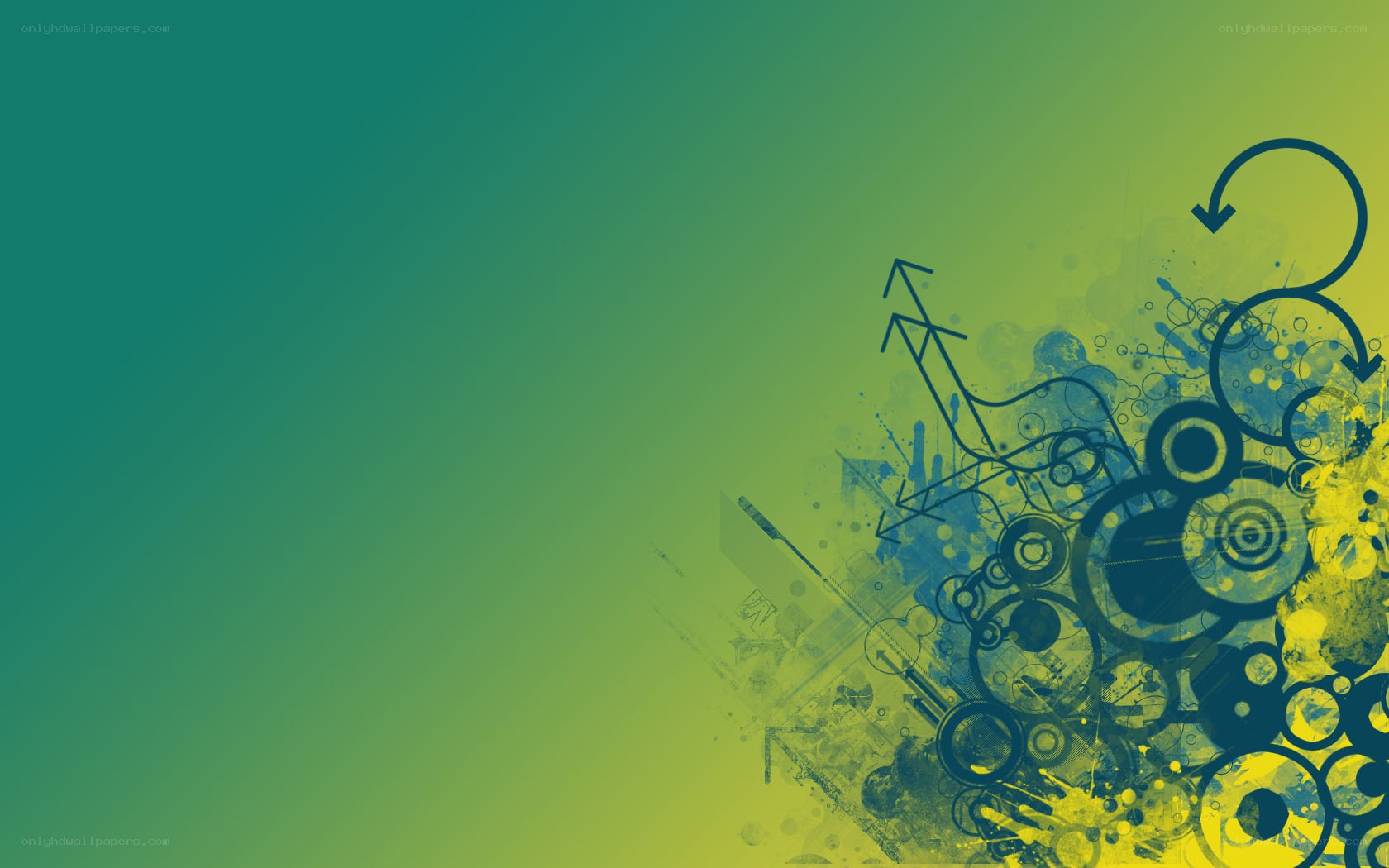 green and yellow abstract design