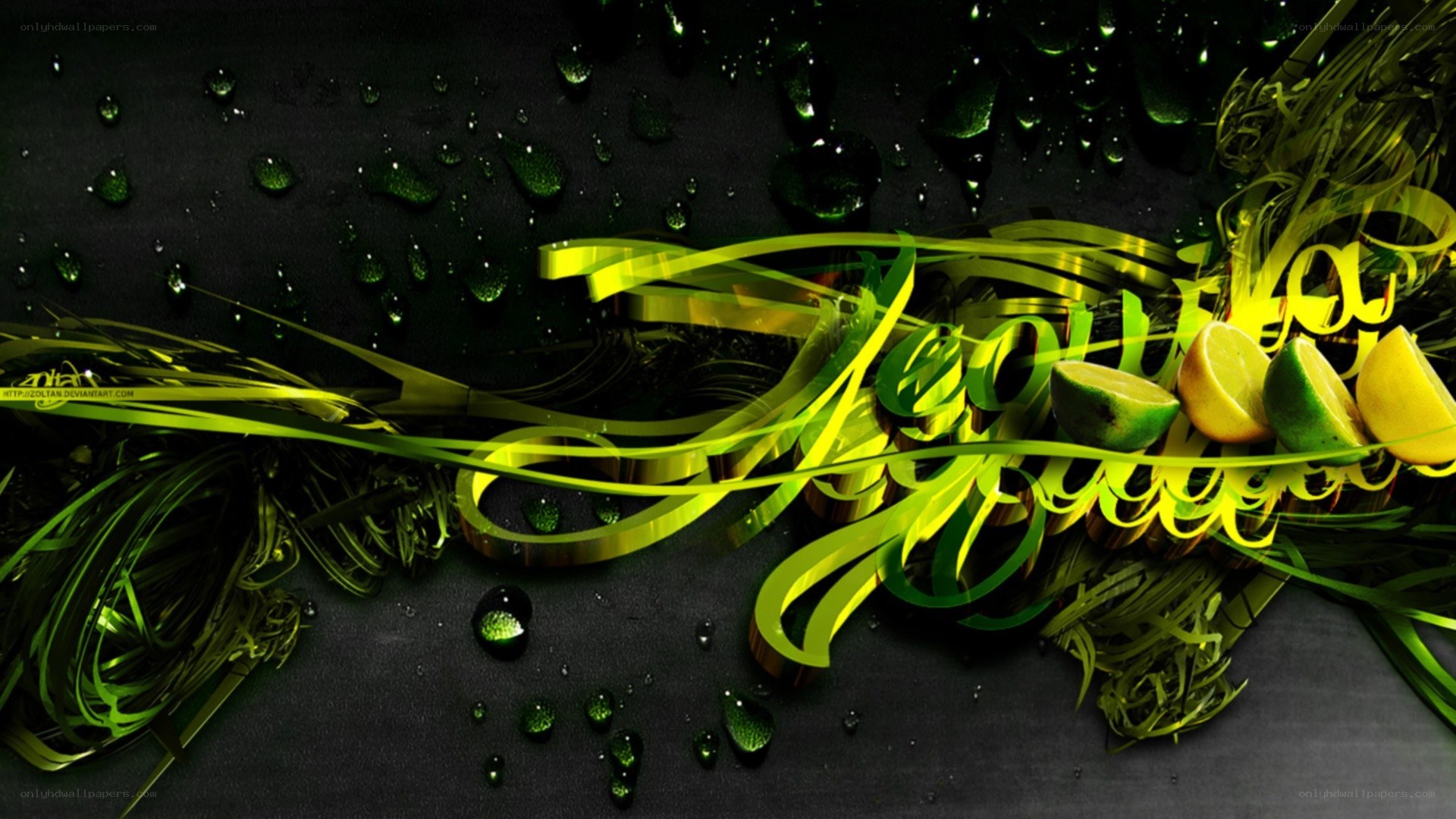 green and yellow abstract design