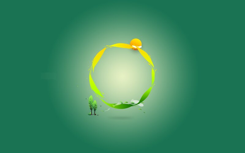 green and yellow abstract design