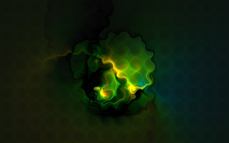 Green and Yellow Abstract Form