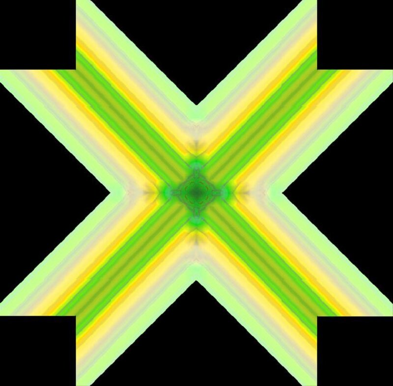 green and yellow abstract star