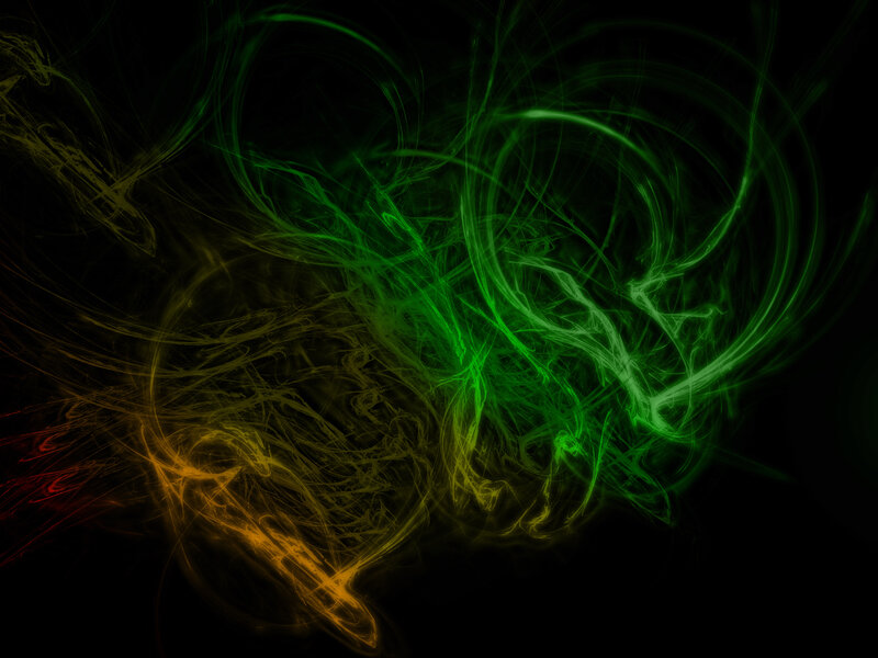 green and yellow abstract swirls