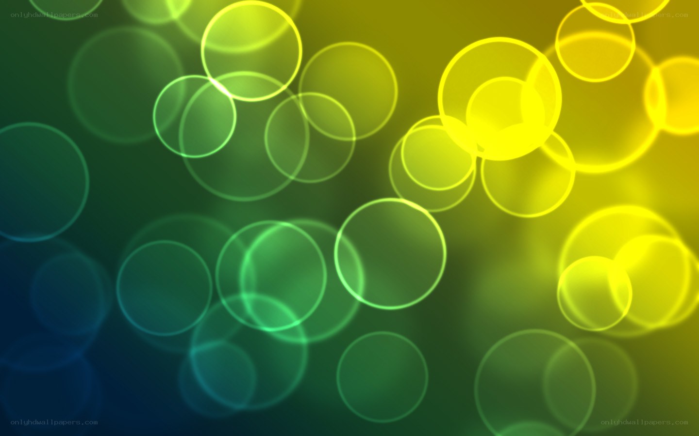 green and yellow bokeh circles