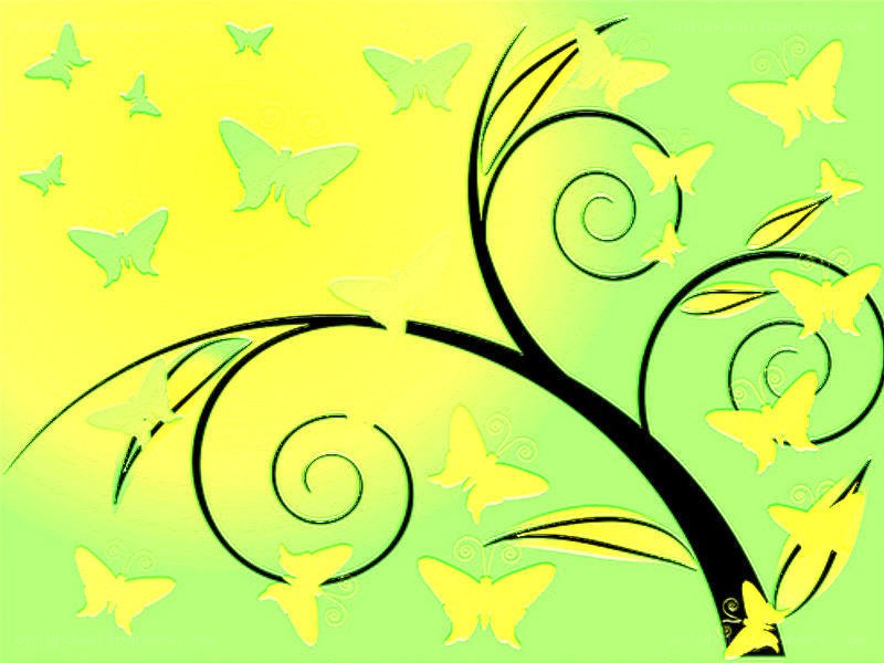 green and yellow butterfly design