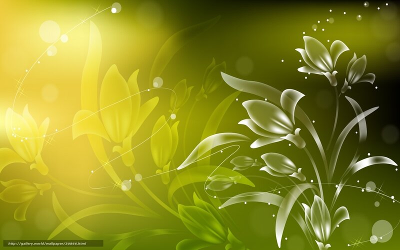Green and yellow floral design