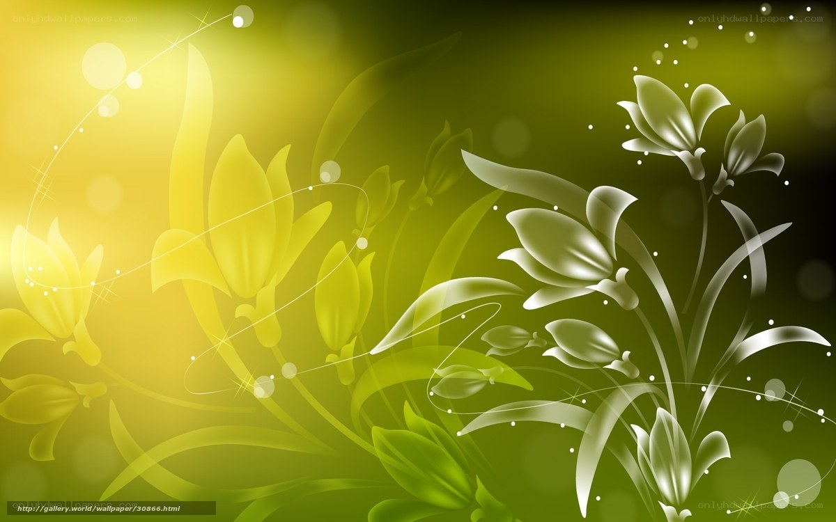 Green and yellow floral design