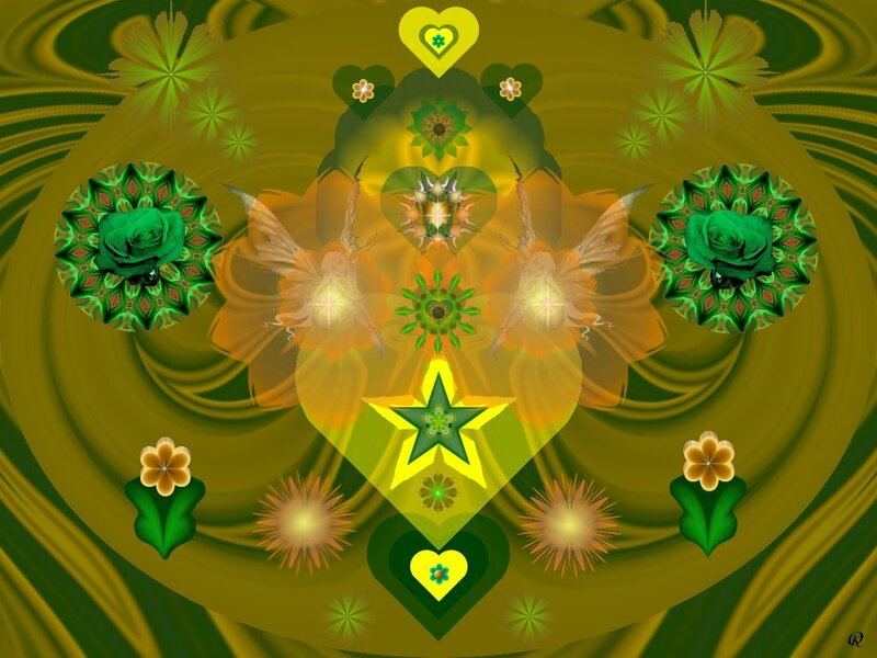 Green and Yellow Fractal Art