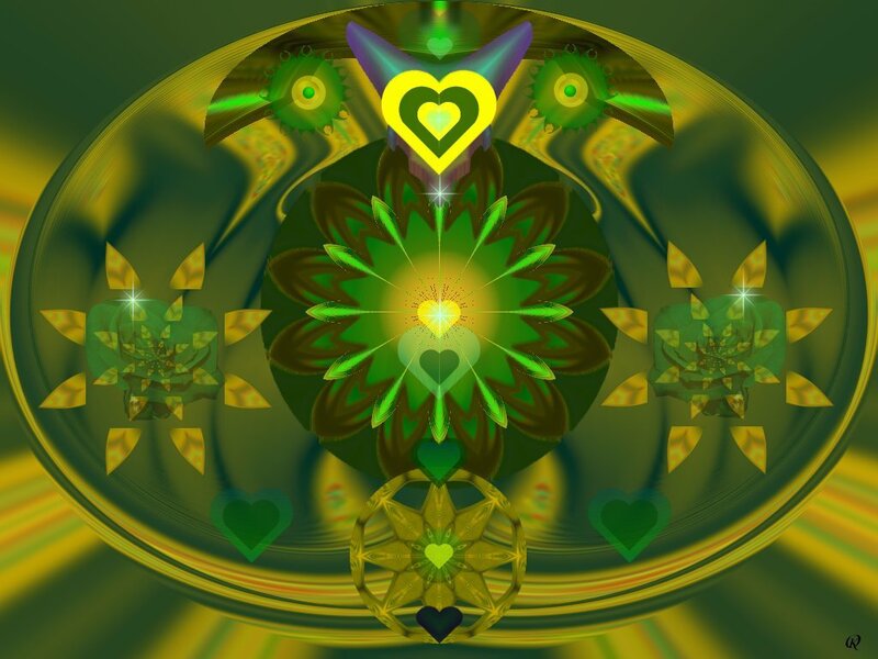 Green and Yellow Fractal Design — Hypnotic