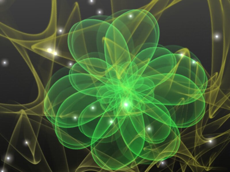 Green and Yellow Fractal Flower