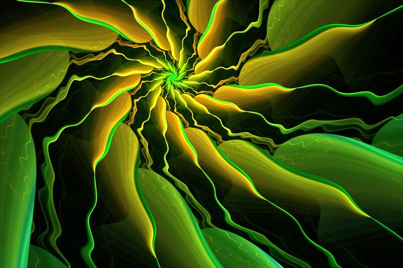 Green and Yellow Fractal Pattern — Dynamic