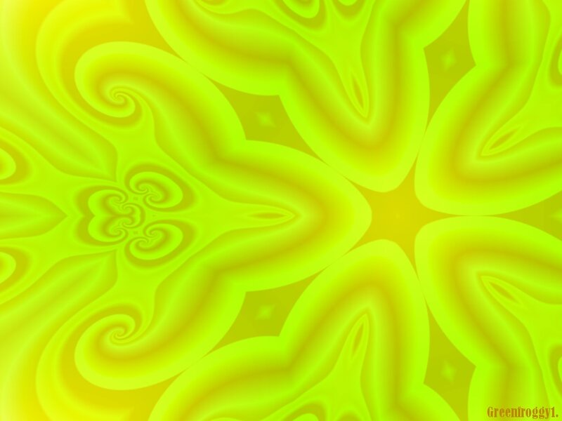 Green and Yellow Fractal Pattern — Hypnotic, Abstract