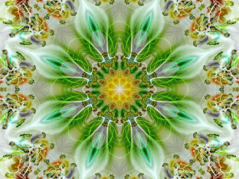 Green and Yellow Fractal Pattern — Hypnotic