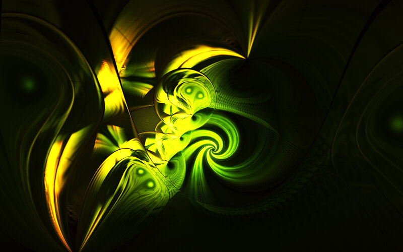green and yellow fractal swirl