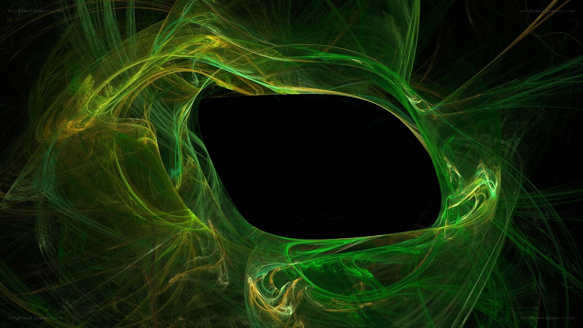 Green and yellow fractal swirl