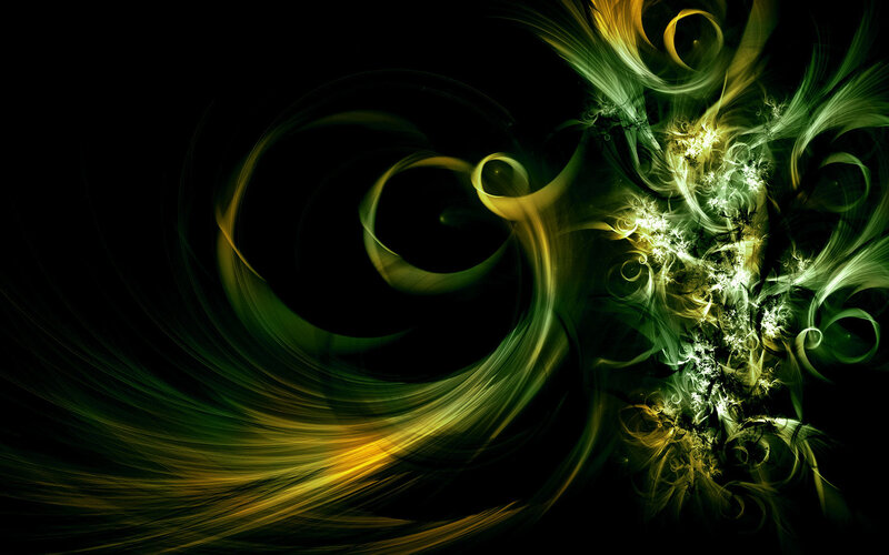 Green and yellow fractal swirls