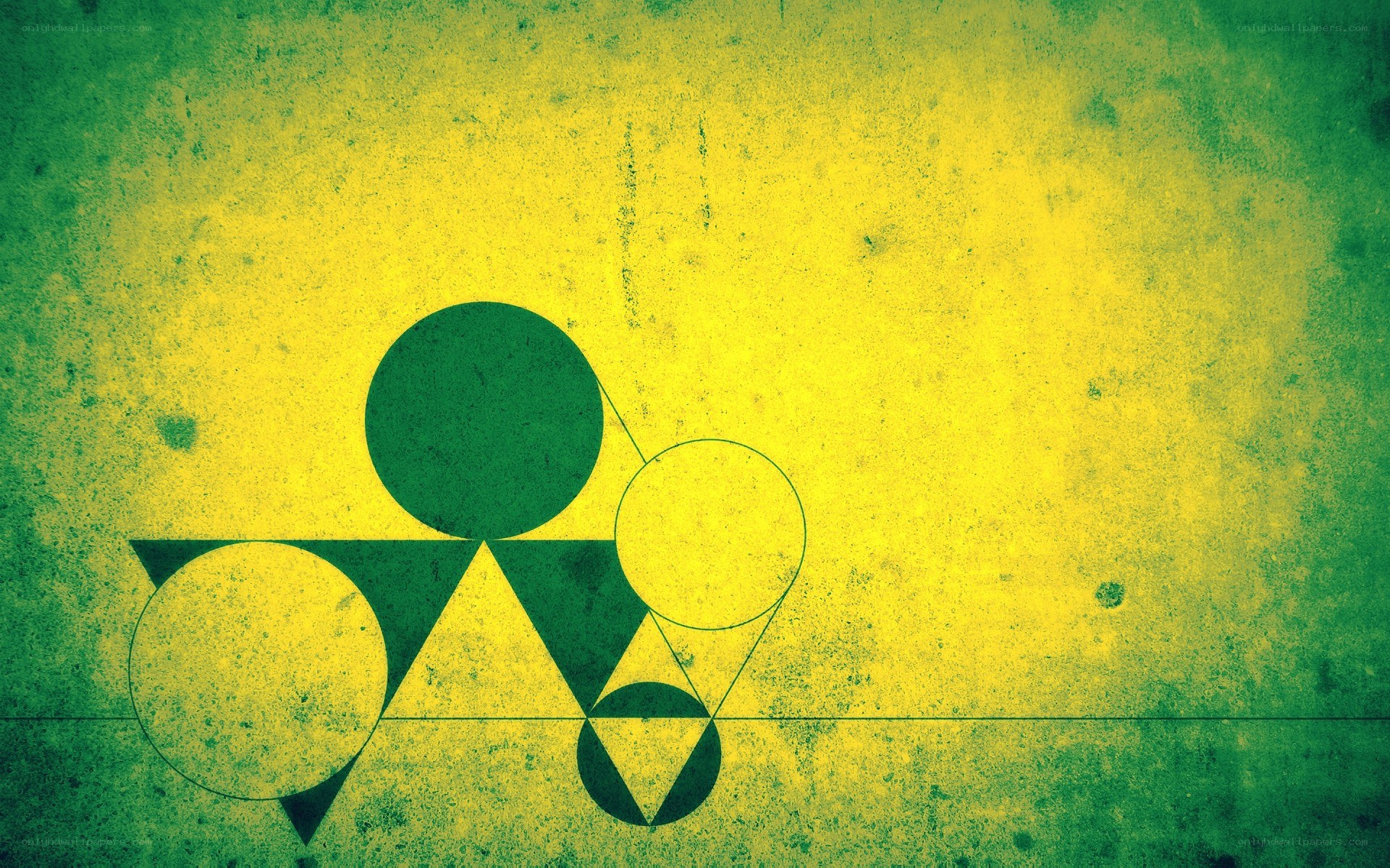 green and yellow geometric art