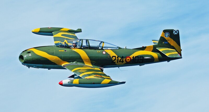 Green and Yellow Jet Aircraft