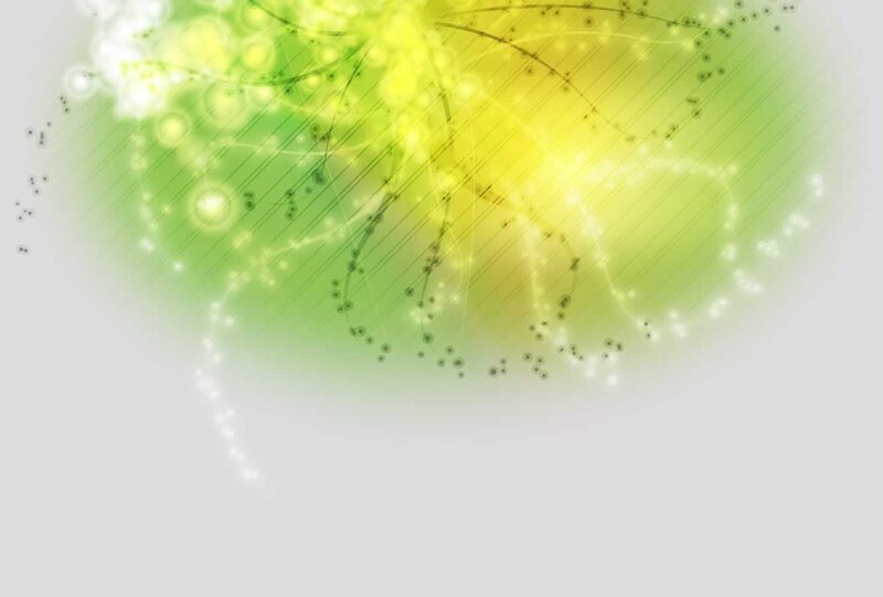 green and yellow light particles