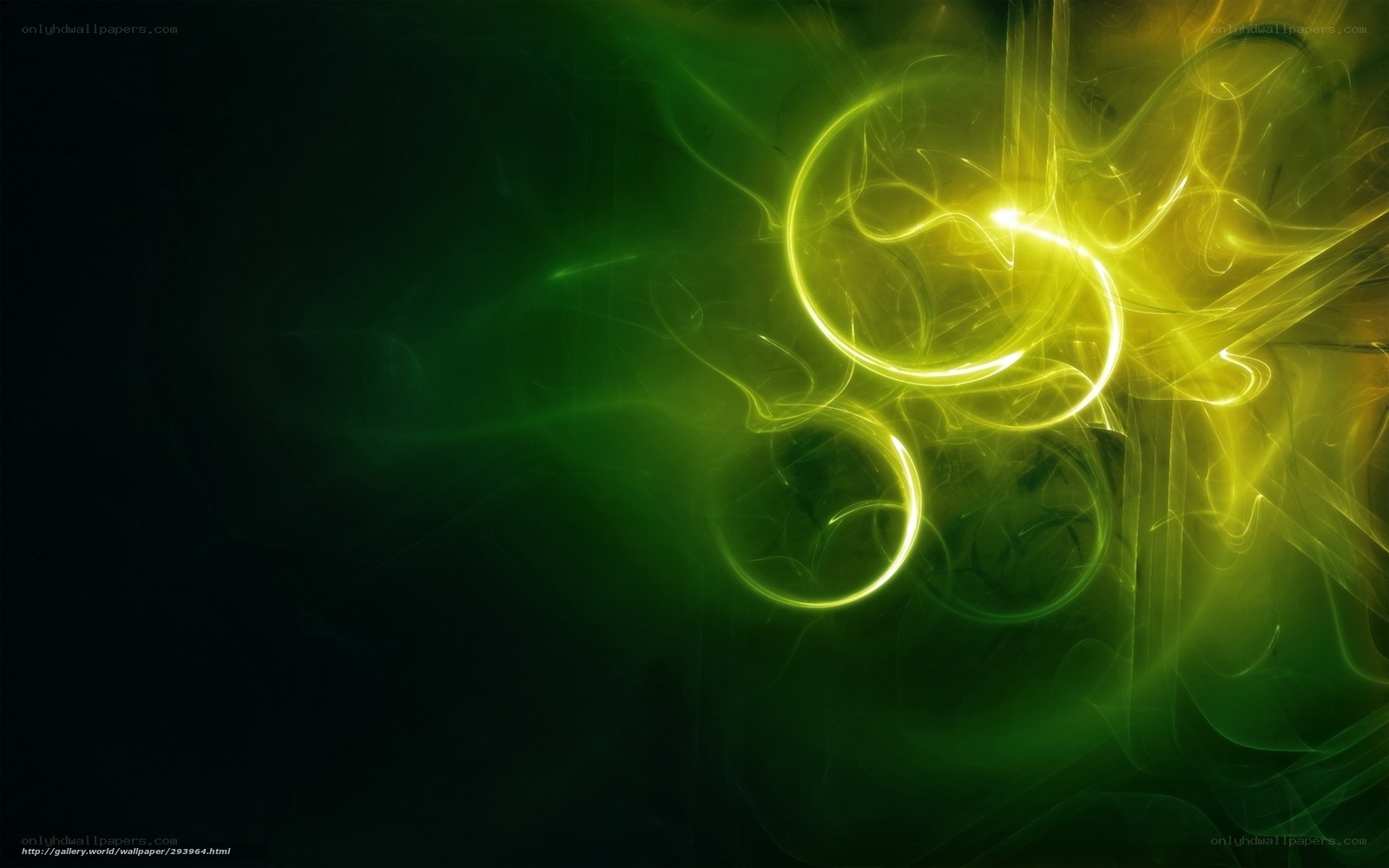 Green and yellow light swirls