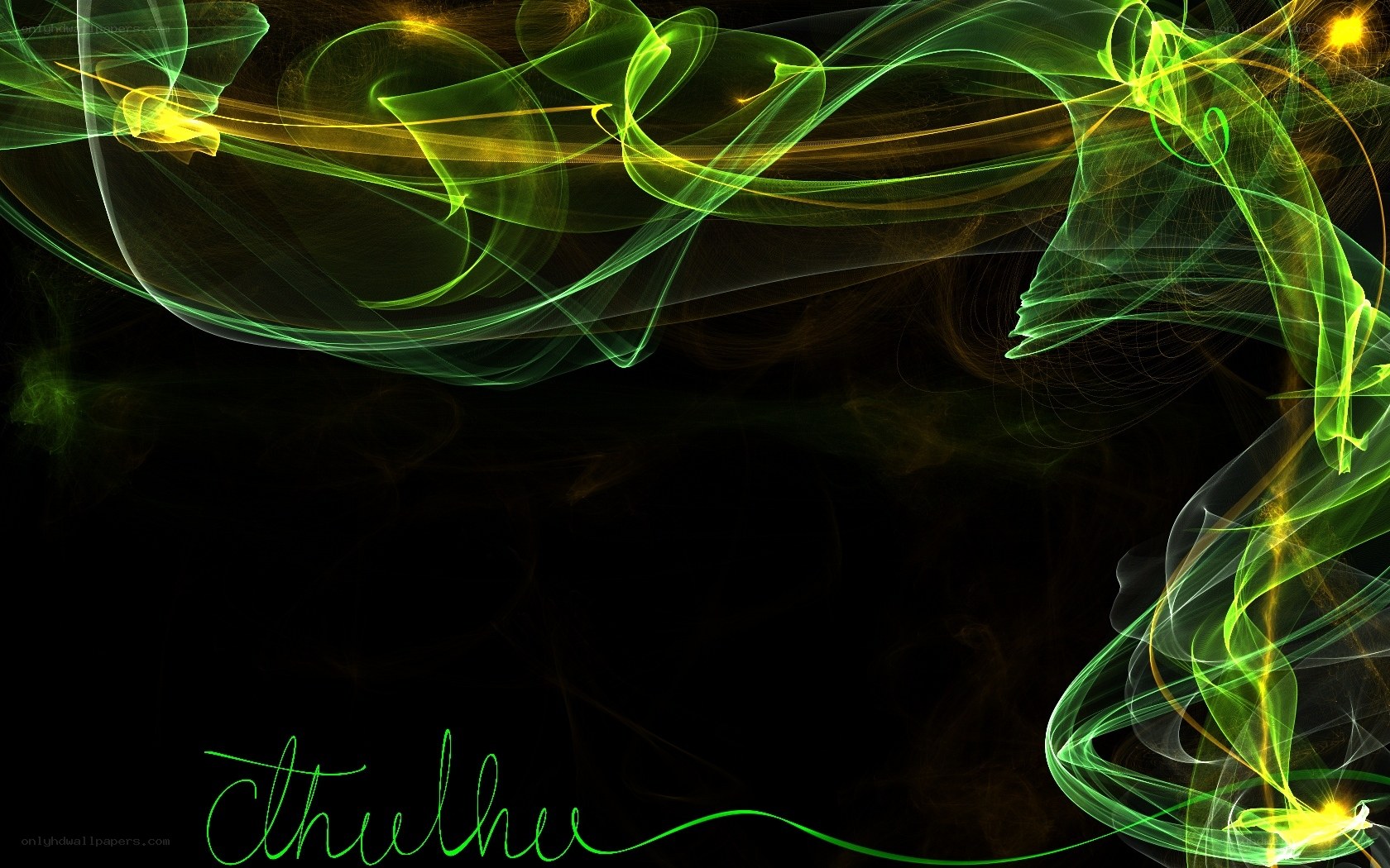 green and yellow light trails