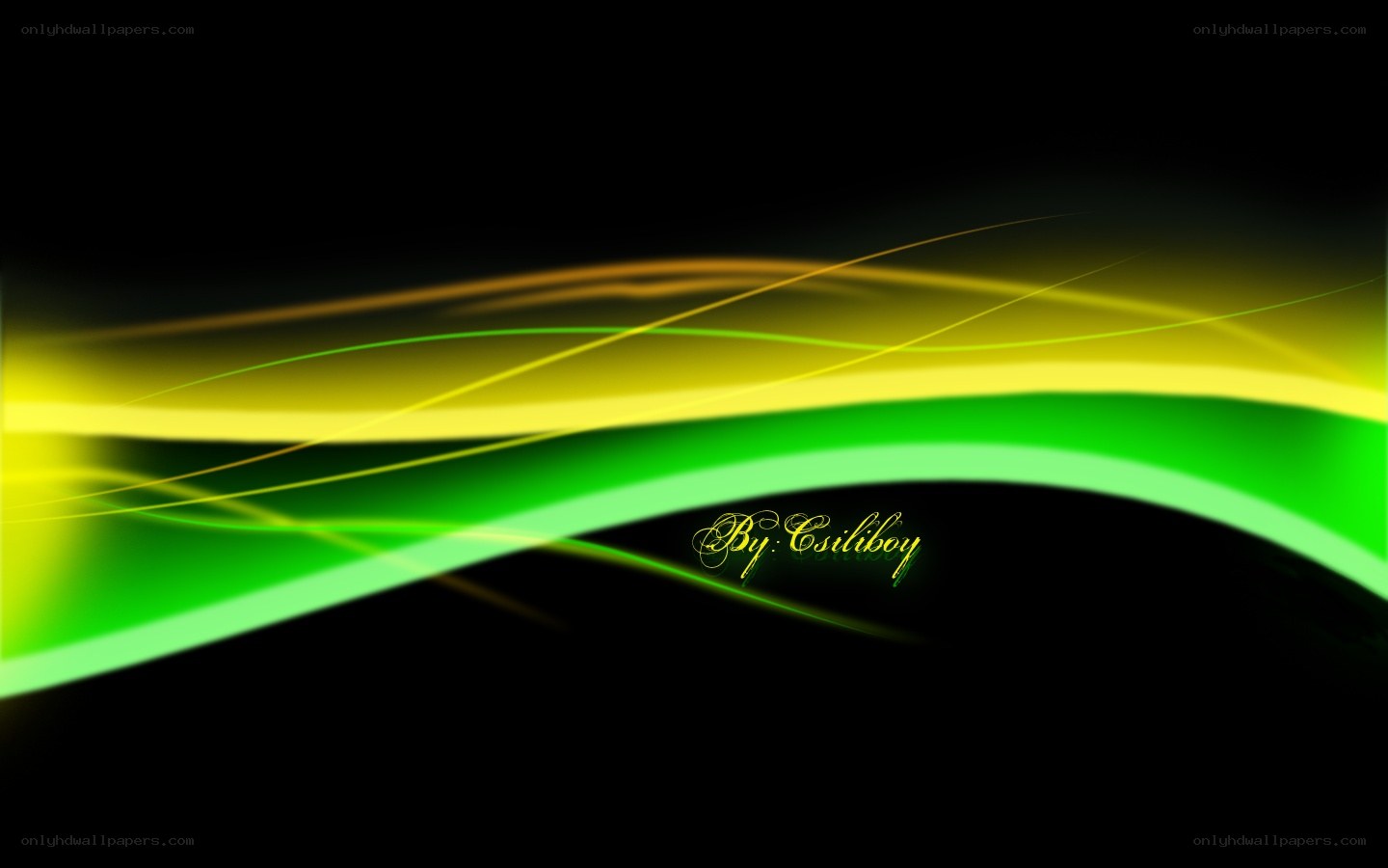 green and yellow light waves
