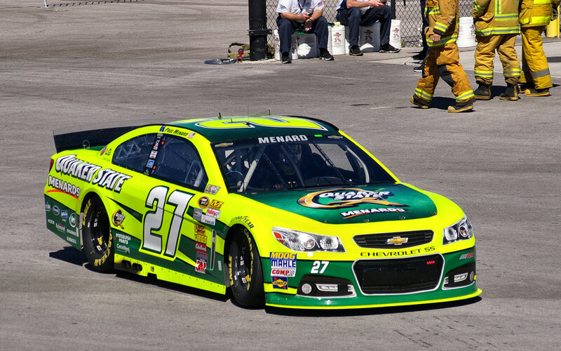 Green and Yellow Race Car — Active