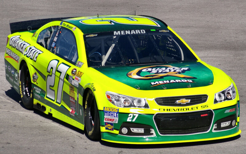 Green and Yellow Race Car — Dynamic, Afternoon